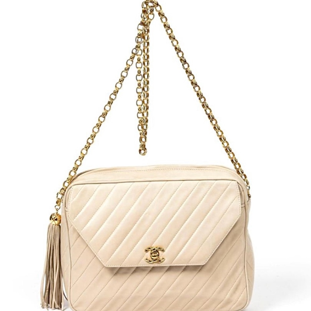 Chanel Cream Quilted Shoulder Bag
